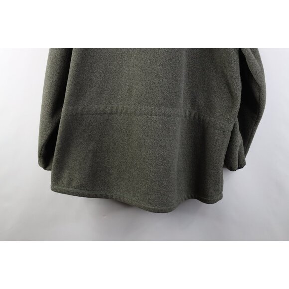 Vtg 90s Eddie Bauer Mens 2XL XXL Faded Fleece Full Zip Jacket Green Polyester - Picture 14 of 14